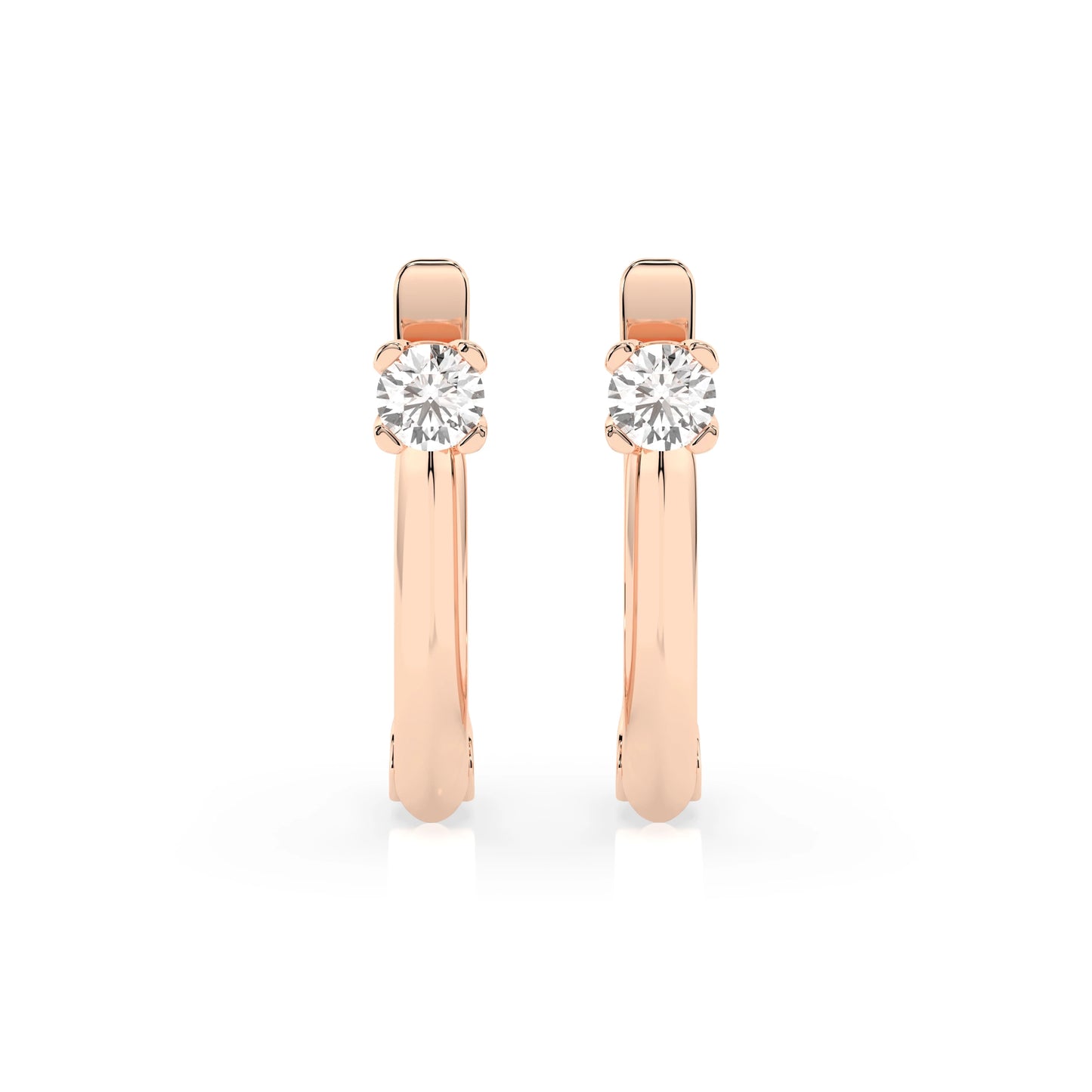Solitaire English Lock Earring (Round), 0.12 ct — 102-10089(2.5)