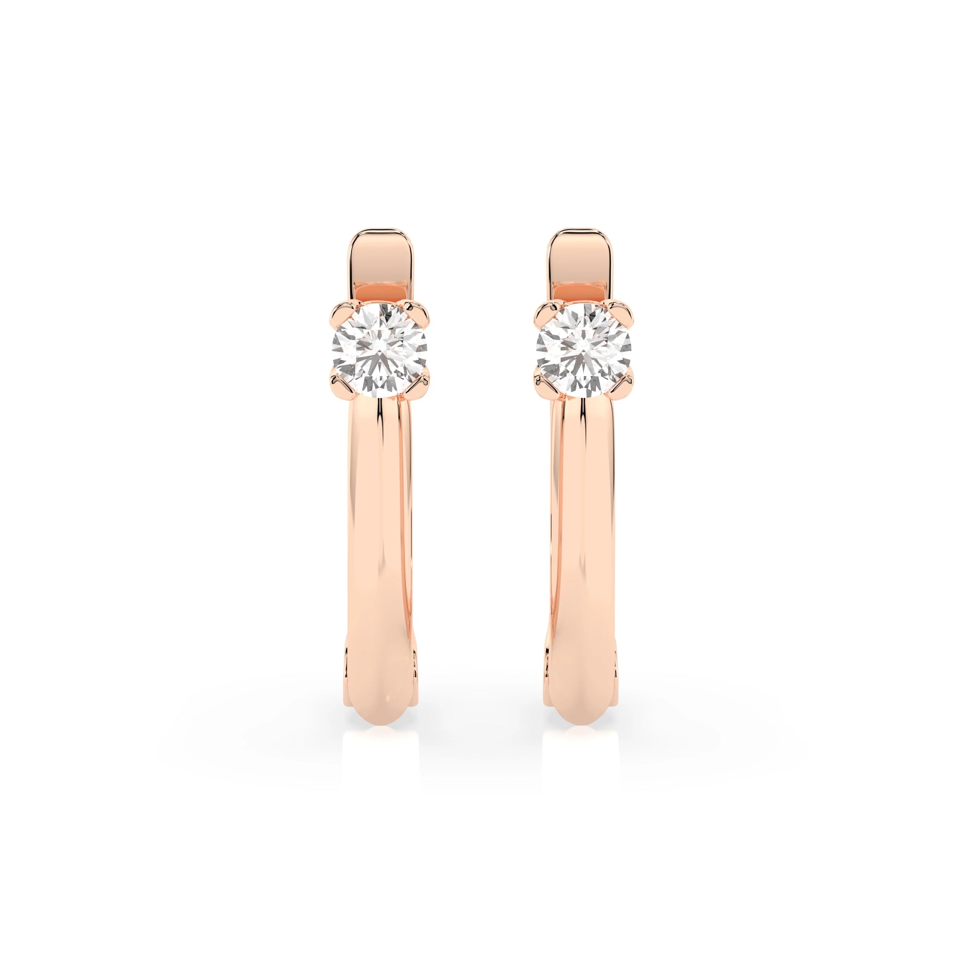 Solitaire English Lock Earring (Round), 0.12 ct — 102-10089(2.5)