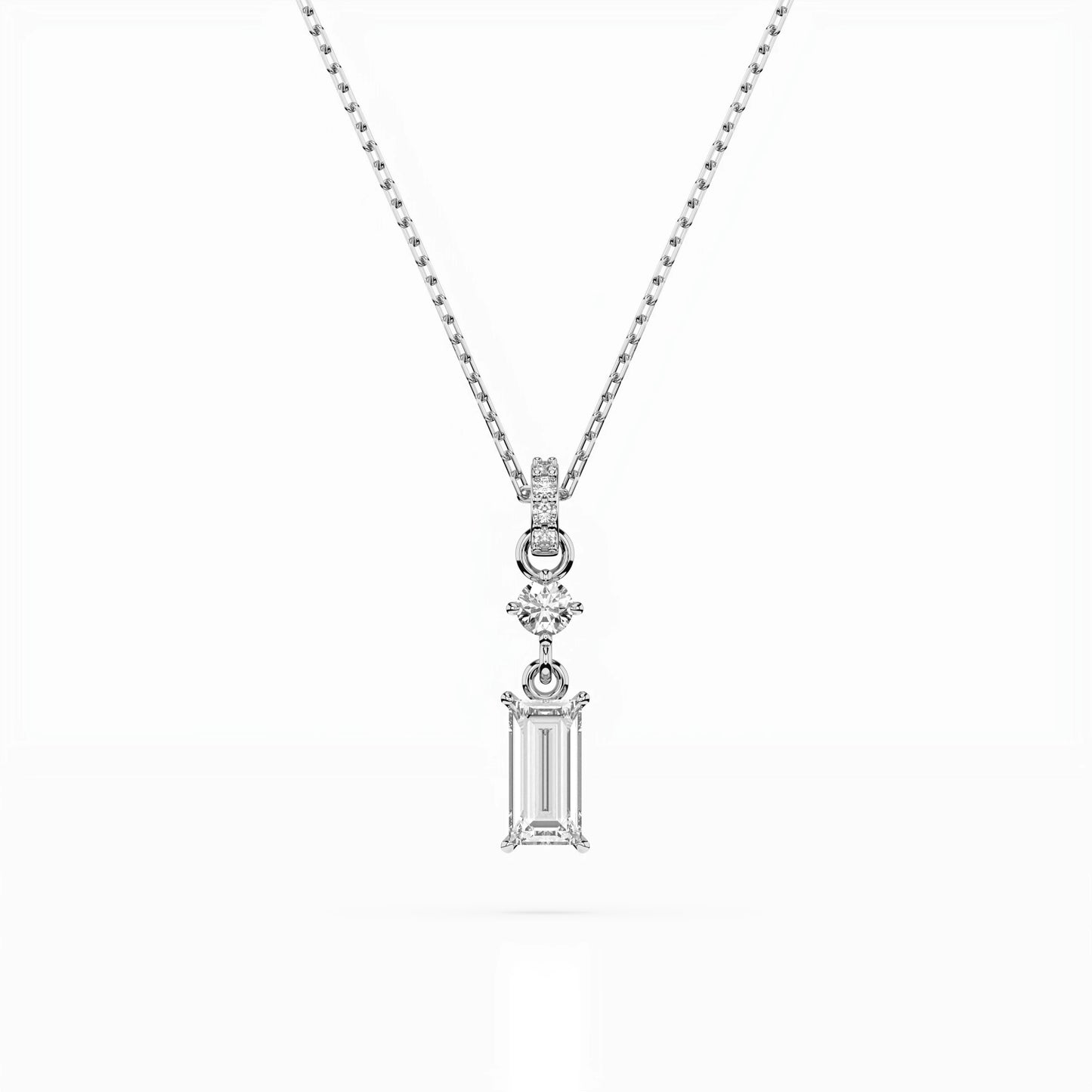 Solitaire Necklace (Baguette), 0.04 ct — 104-10071/3(0.30)BAQ