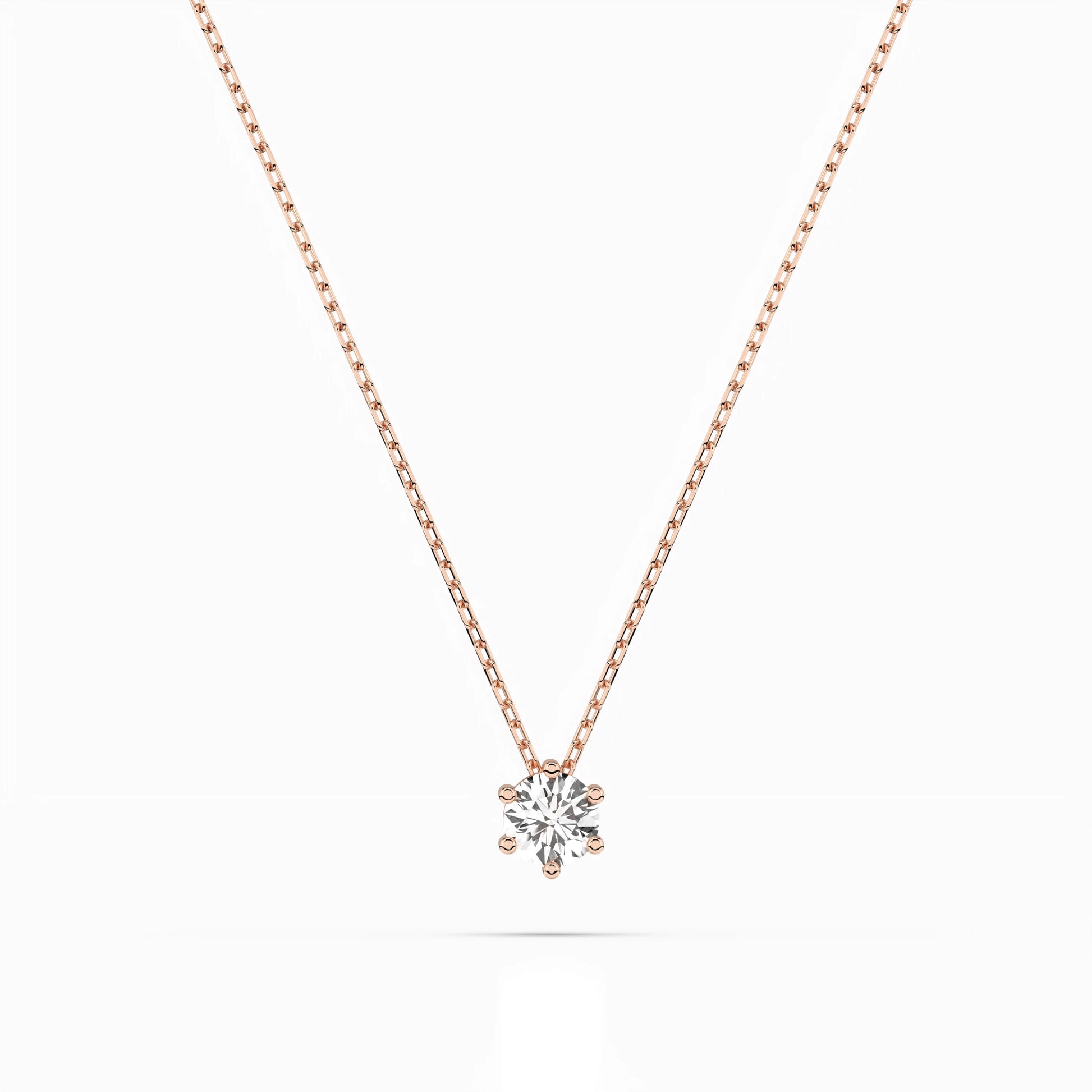 Solitaire Necklace (Round), 0.1 ct — 104-10003(3.0)