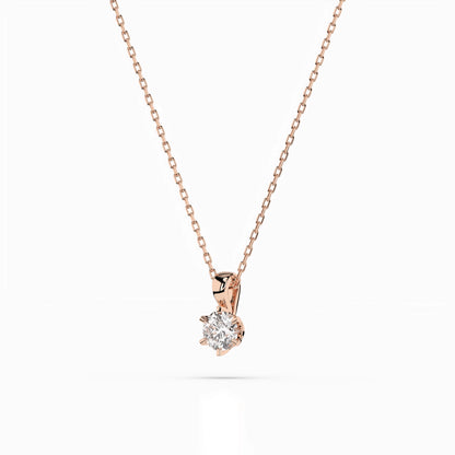 Solitaire Necklace (Round), 0.2 ct — 104-10004(3.7)