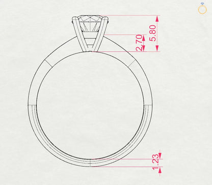 Solitaire Ring (Round), 0.5 ct — 101-10021(5.1)