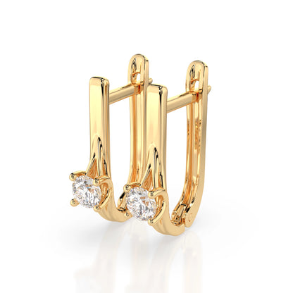 Solitaire English Lock Earring (Round), 0.2 ct — 102-10014(3.0)