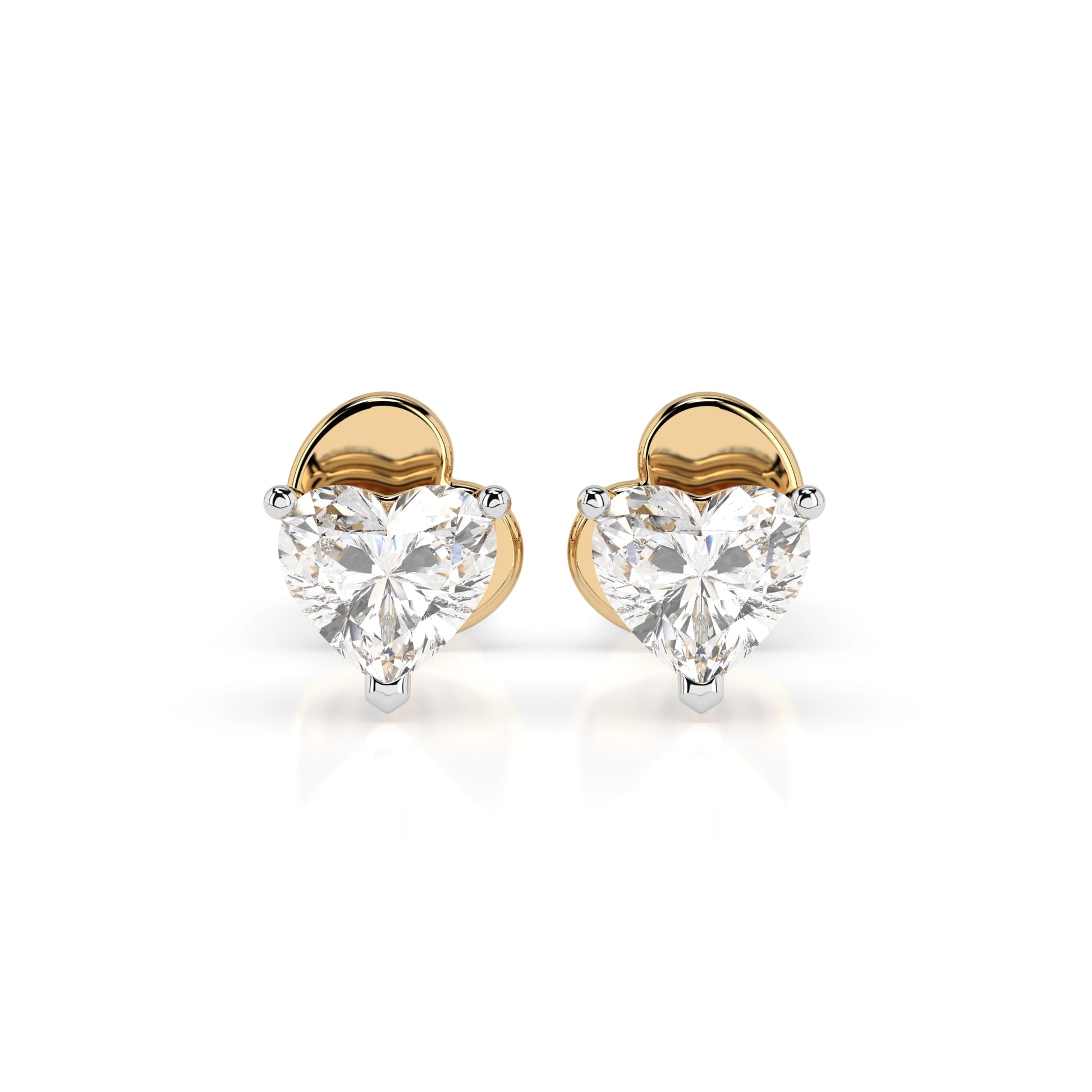 Solitaire Butterfly Earring (Heart), 0.6 ct — 102-10190(0.30)HRT