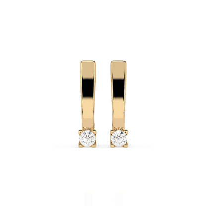 Solitaire English Lock Earring (Round), 0.15 ct — 102-10036(2.7)