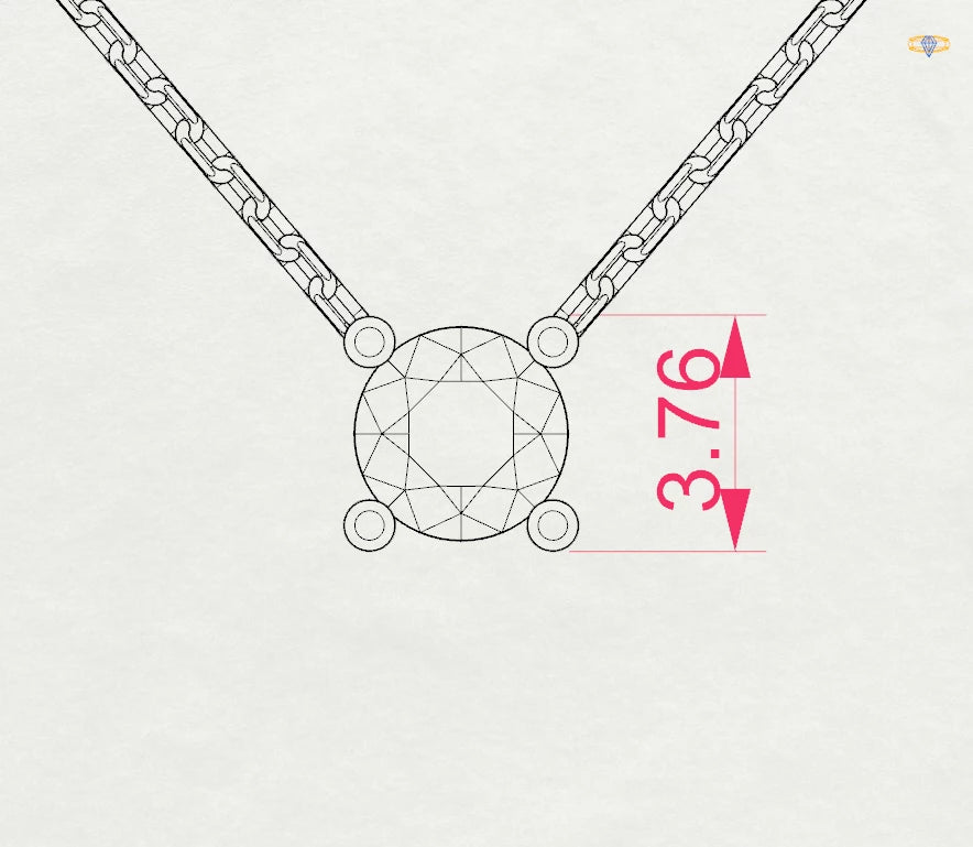 Solitaire Necklace (Round), 0.1 ct — 104-10040(3.0)