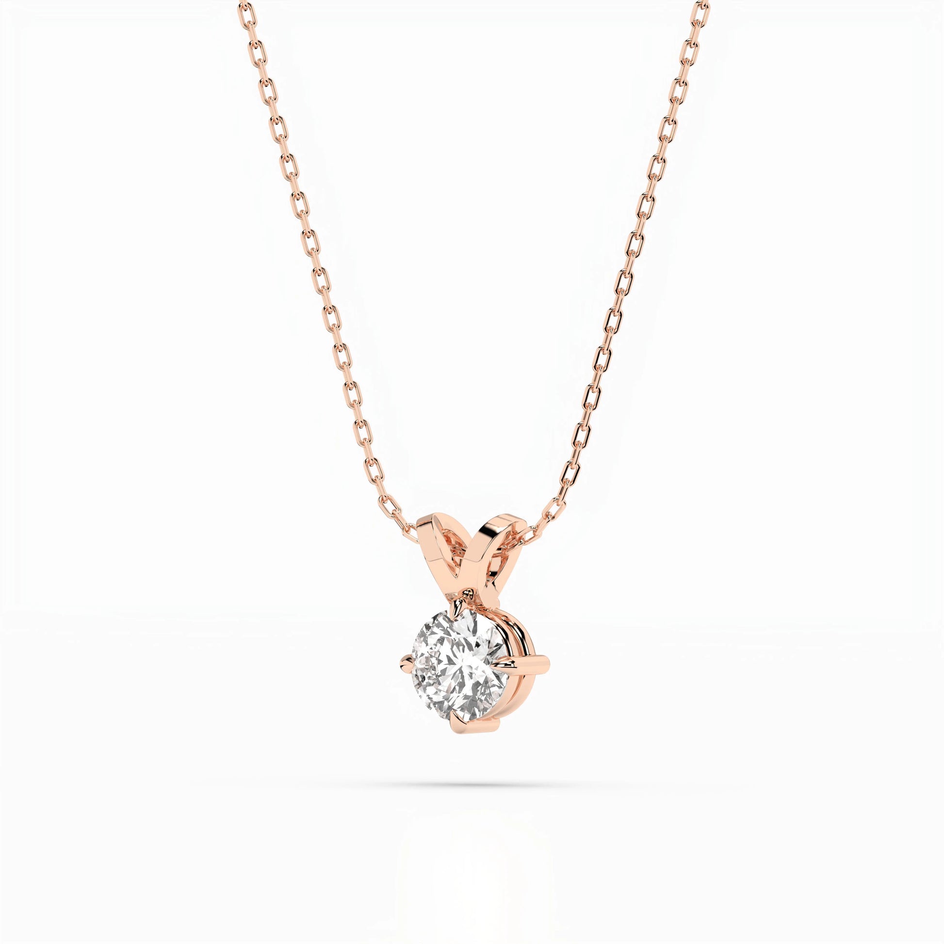 Solitaire Necklace (Round), 0.4 ct — 104-10037(4.7)