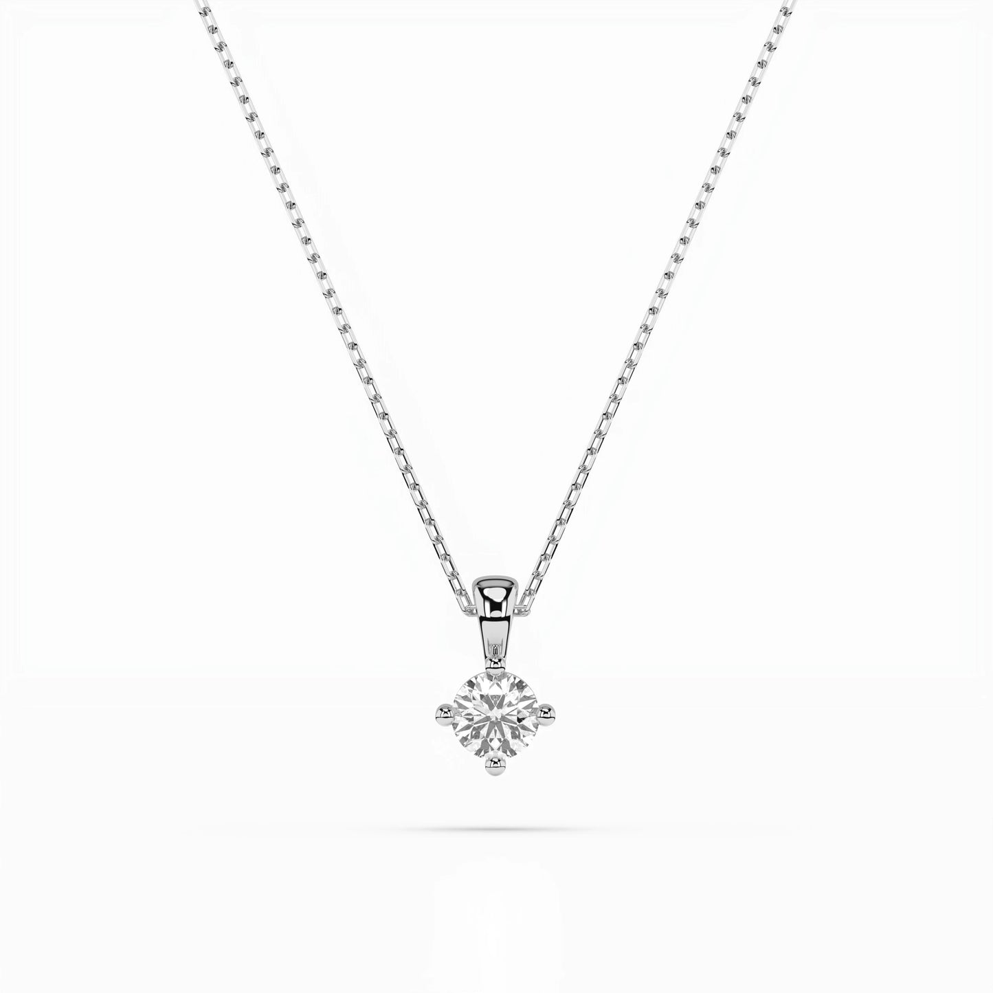Solitaire Necklace (Round), 0.2 ct — 104-10011(3.7)