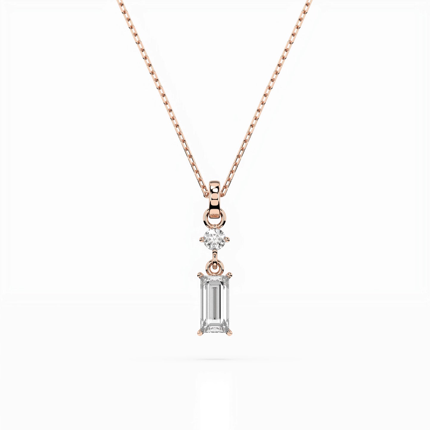 Solitaire Necklace (Baguette), 0.04 ct — 104-10071/2(0.30)BAQ