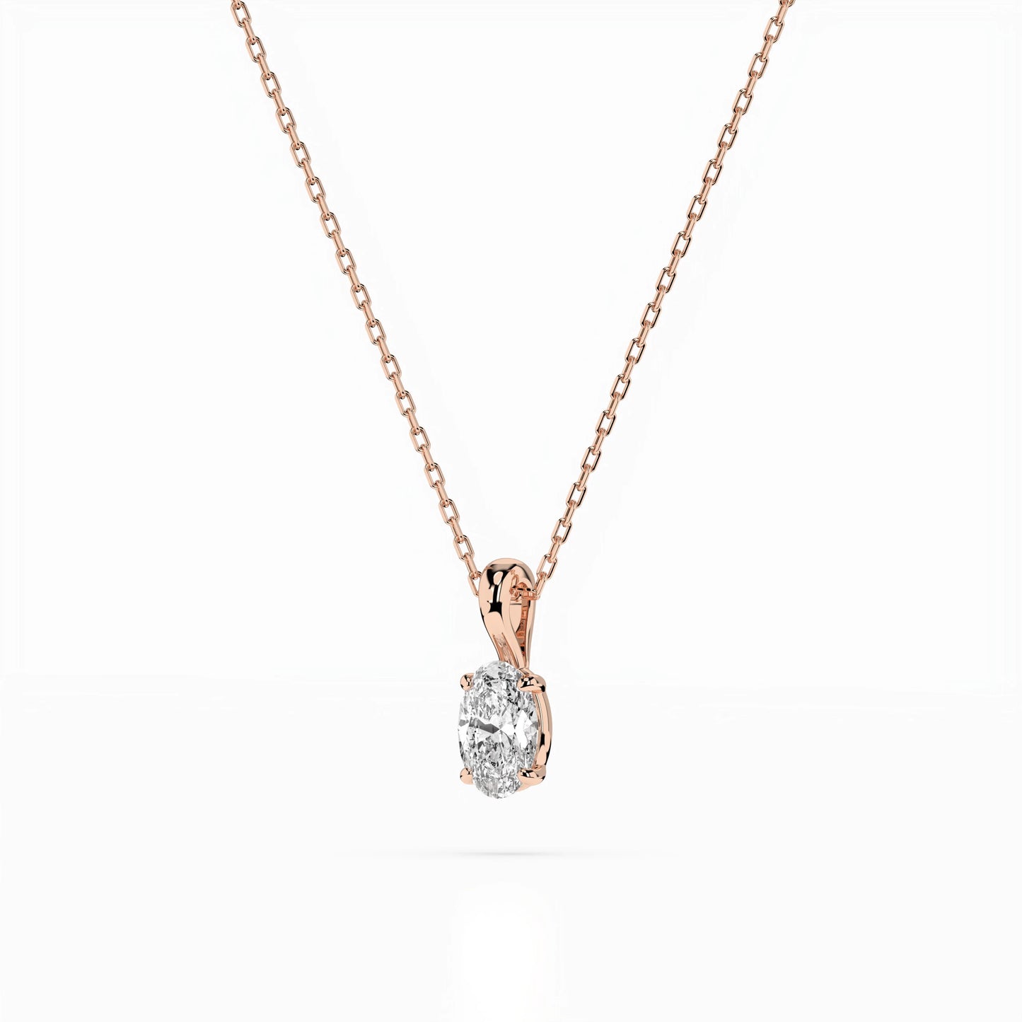 Solitaire Necklace (Oval), 0.3 ct — 104-10069(0.30)OV