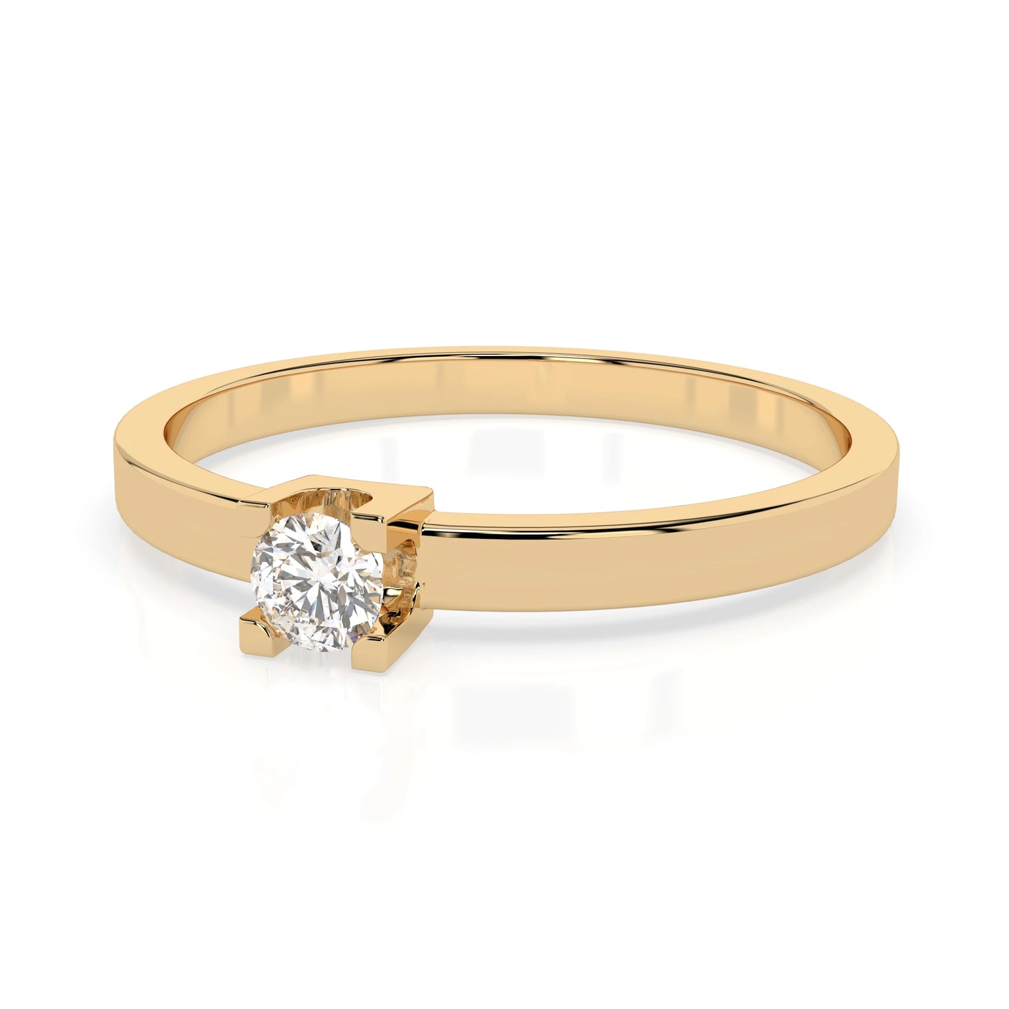 Solitaire Ring (Round), 0.1 ct — 101-10036(3.0)