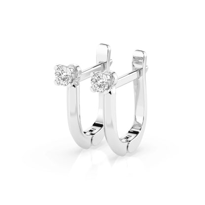 Solitaire English Lock Earring (Round), 0.2 ct — 102-10089(3.0)