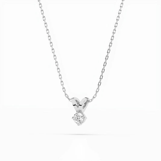 Solitaire Necklace (Round), 0.2 ct — 104-10037(3.7)