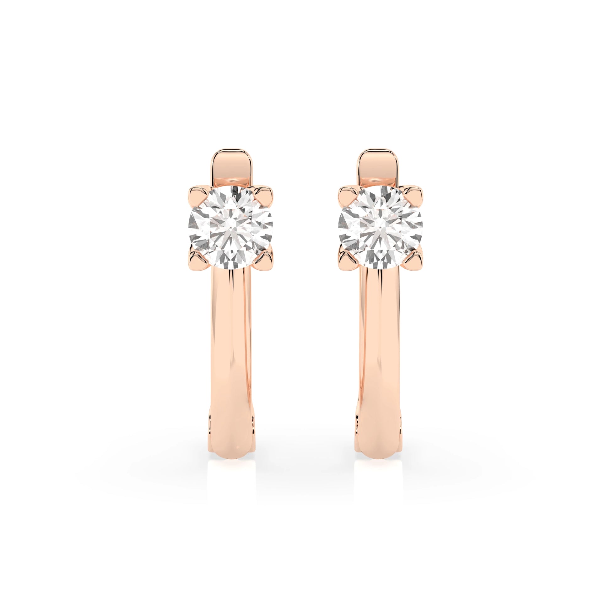 Solitaire English Lock Earring (Round), 0.6 ct — 102-10089(4.2)