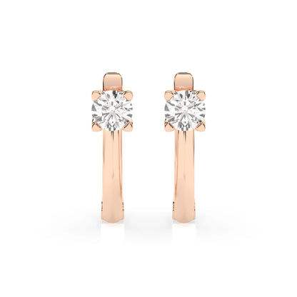 Solitaire English Lock Earring (Round), 0.6 ct — 102-10089(4.2)