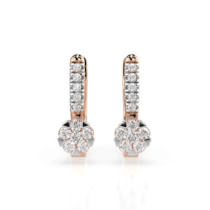 Illusion Earring (Round), 0.06 ct — 102-10015/4(2.0)