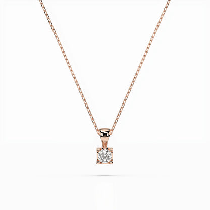 Solitaire Necklace (Round), 0.08 ct — 104-10013(2.7)