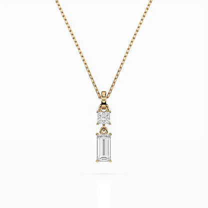 Solitaire Necklace (Baguette), 0.1 ct — 104-10071/1(0.30)BAQ