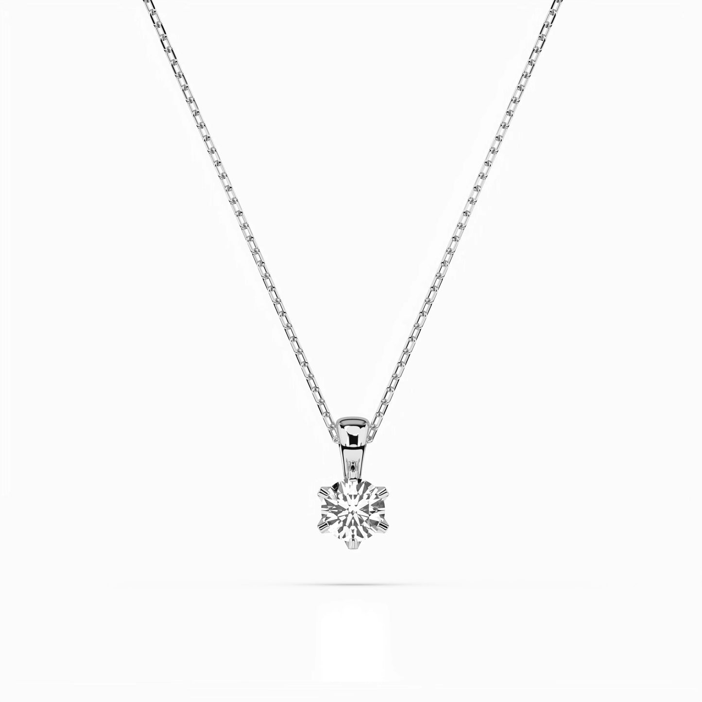 Solitaire Necklace (Round), 0.2 ct — 104-10004(3.7)