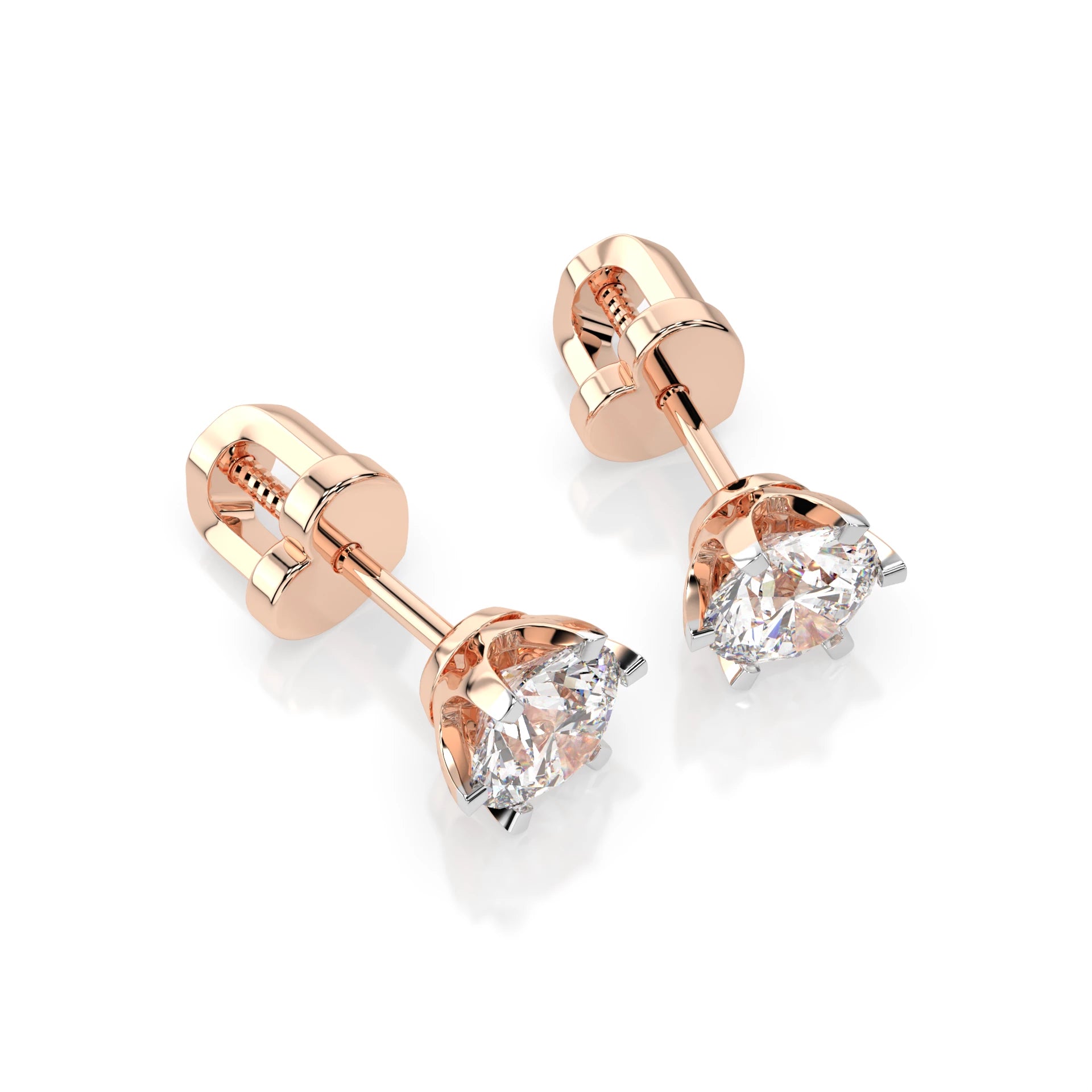 Solitaire Butterfly Earring (Round), 0.9 ct — 102-10040/1(4.8)