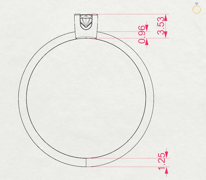 Solitaire Ring (Round), 0.1 ct — 101-10036(3.0)