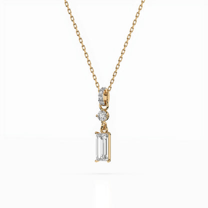 Solitaire Necklace (Baguette), 0.04 ct — 104-10071/3(0.30)BAQ