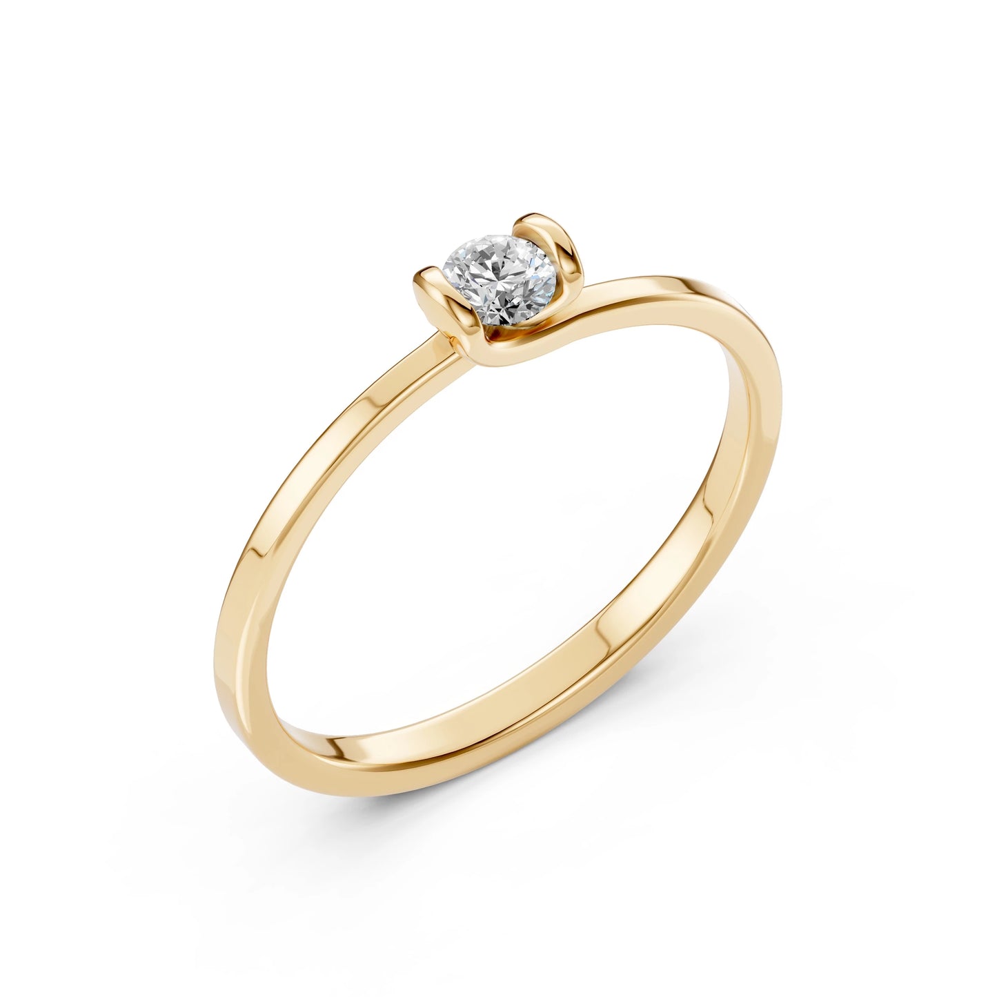 Solitaire Ring (Round), 0.2 ct — 101-10016(3.7)