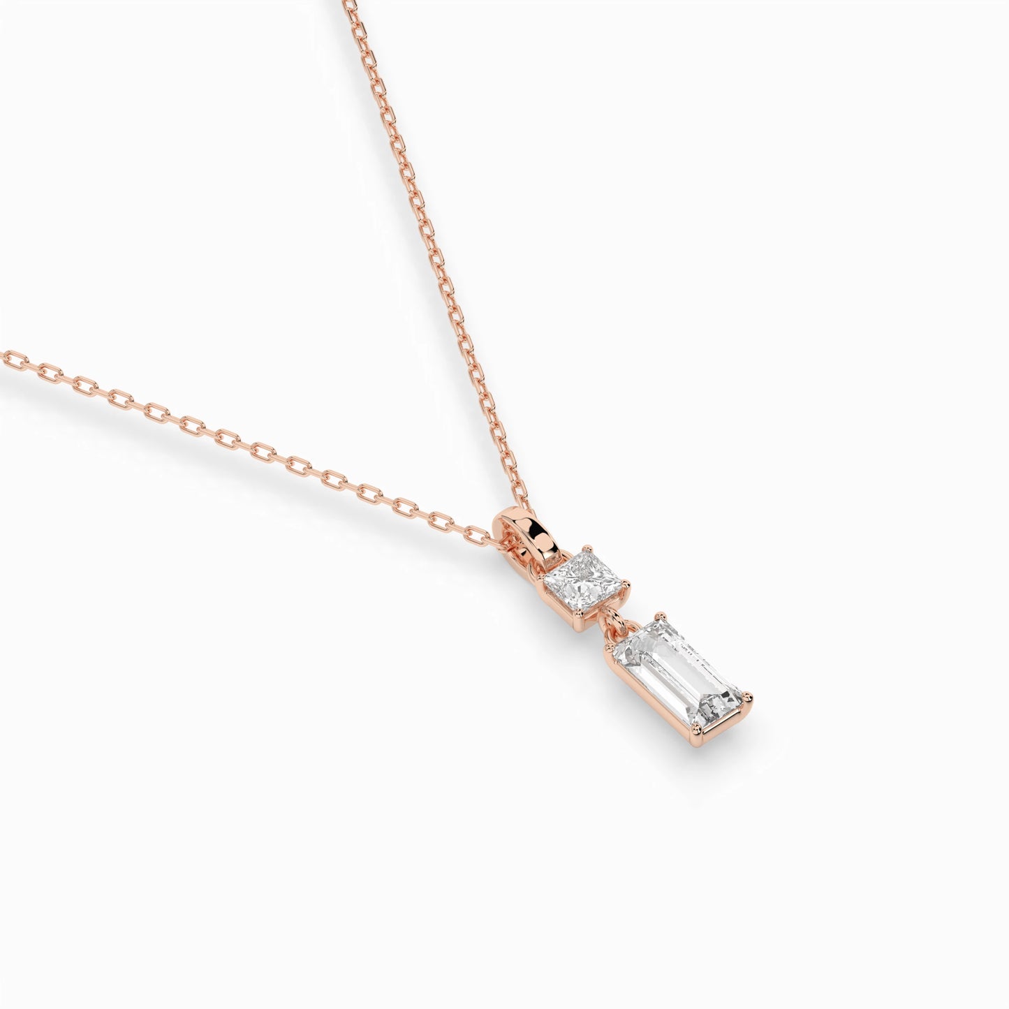 Solitaire Necklace (Baguette), 0.1 ct — 104-10071/1(0.30)BAQ
