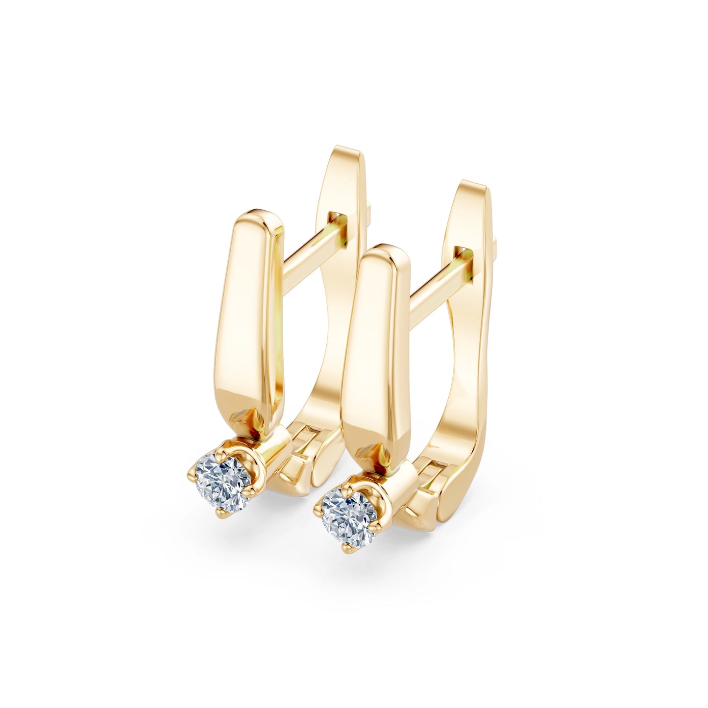 Solitaire English Lock Earring, 0.2 ct — 102-10041(3.0)