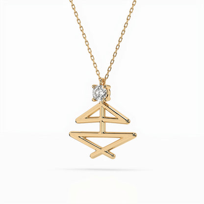 Minimalism Necklace (Round), 0.1 ct — 104-10064