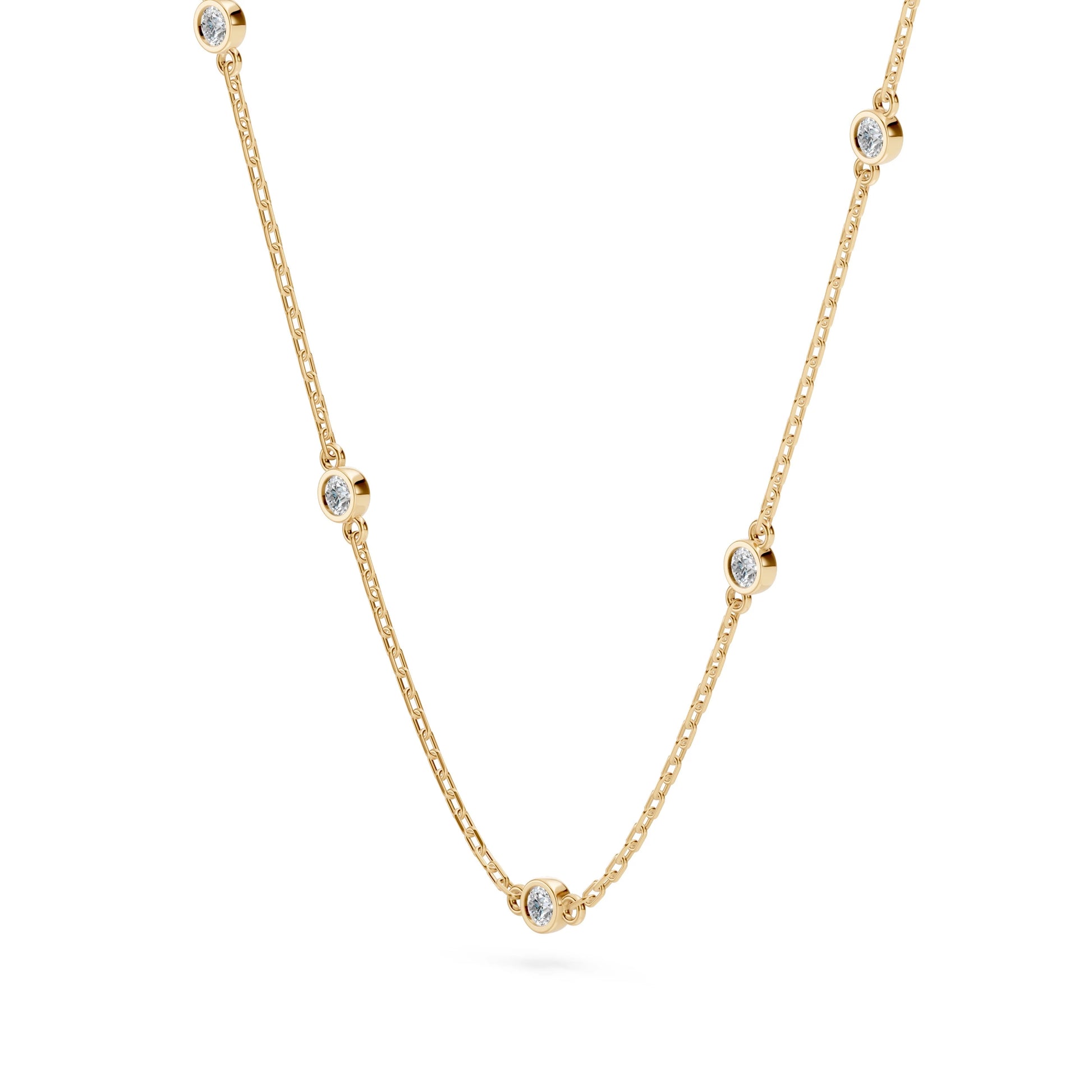 Minimalism Necklace (Round), 0.14 ct — 104-10080/5(1.9)