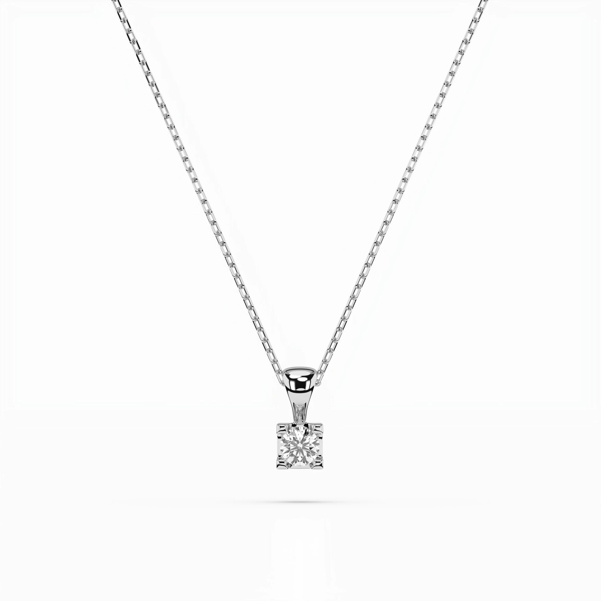Solitaire Necklace (Round), 0.15 ct — 104-10013(3.4)