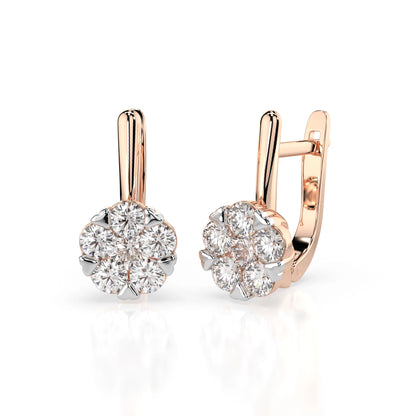 Illusion Earring (Round), 0.3 ct — 102-10015/1(3.4)
