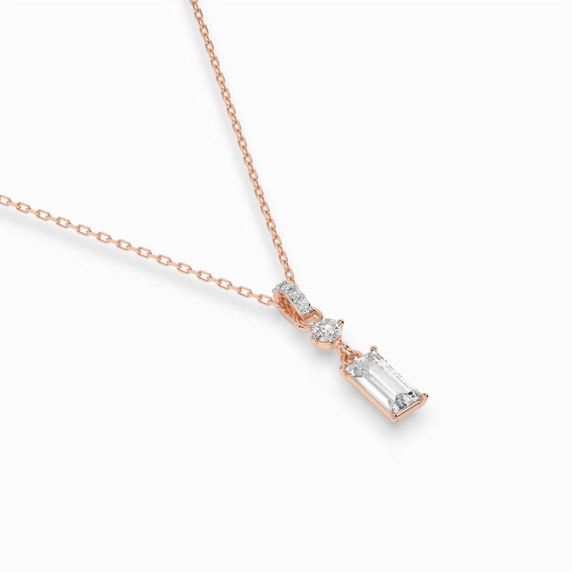 Solitaire Necklace (Baguette), 0.04 ct — 104-10071/3(0.30)BAQ