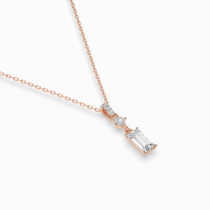 Solitaire Necklace (Baguette), 0.04 ct — 104-10071/3(0.30)BAQ