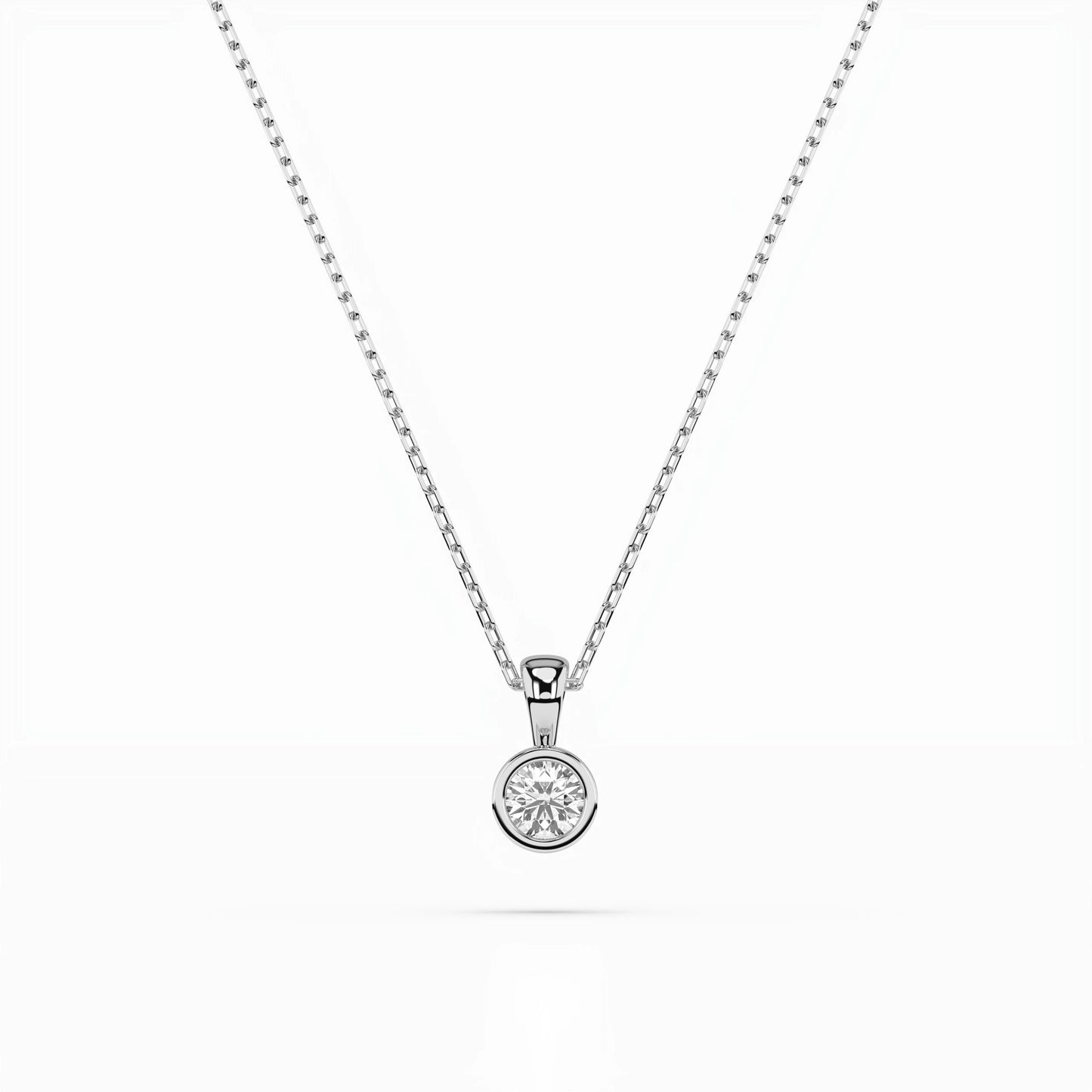 Solitaire Necklace (Round), 0.1 ct — 104-10010(3.0)