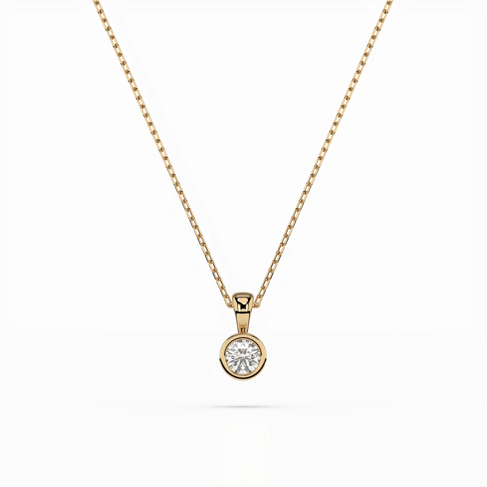 Solitaire Necklace (Round), 0.1 ct — 104-10010(3.0)