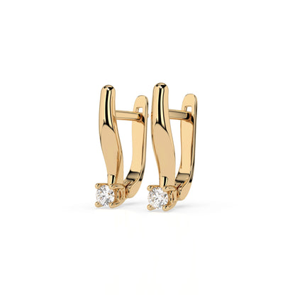 Solitaire English Lock Earring (Round), 0.12 ct — 102-10035(2.5)