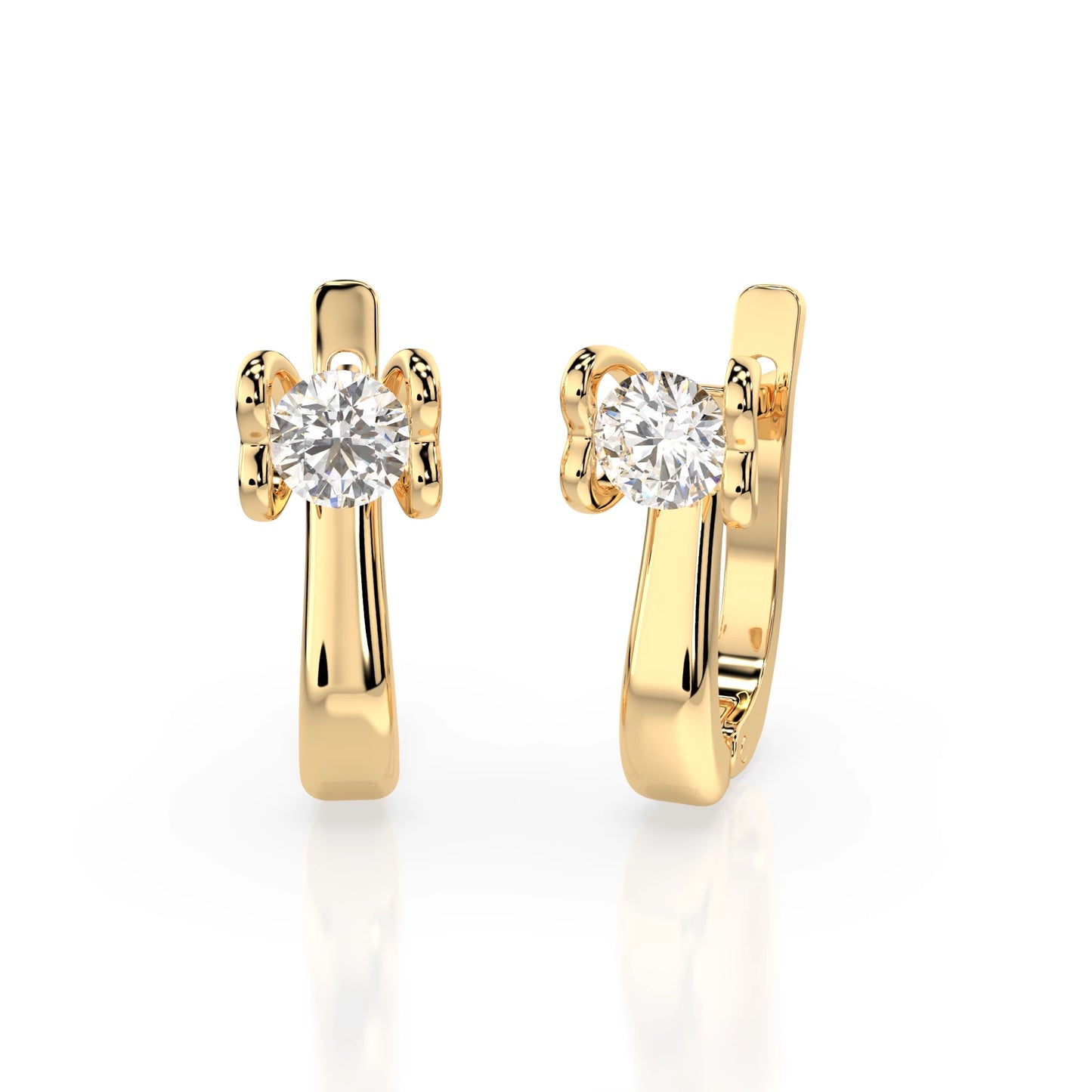 Solitaire English Lock Earring (Round), 0.5 ct — 102-10013(4.0)