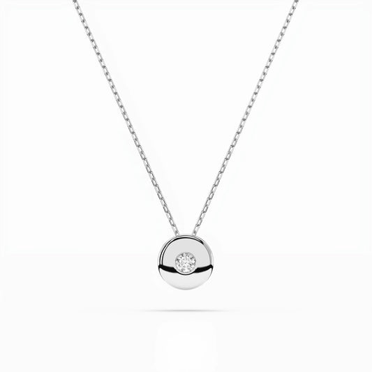 Solitaire Necklace (Round), 0.04 ct — 104-10015(2.2)