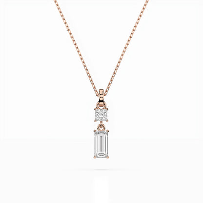 Solitaire Necklace (Baguette), 0.1 ct — 104-10071/1(0.30)BAQ