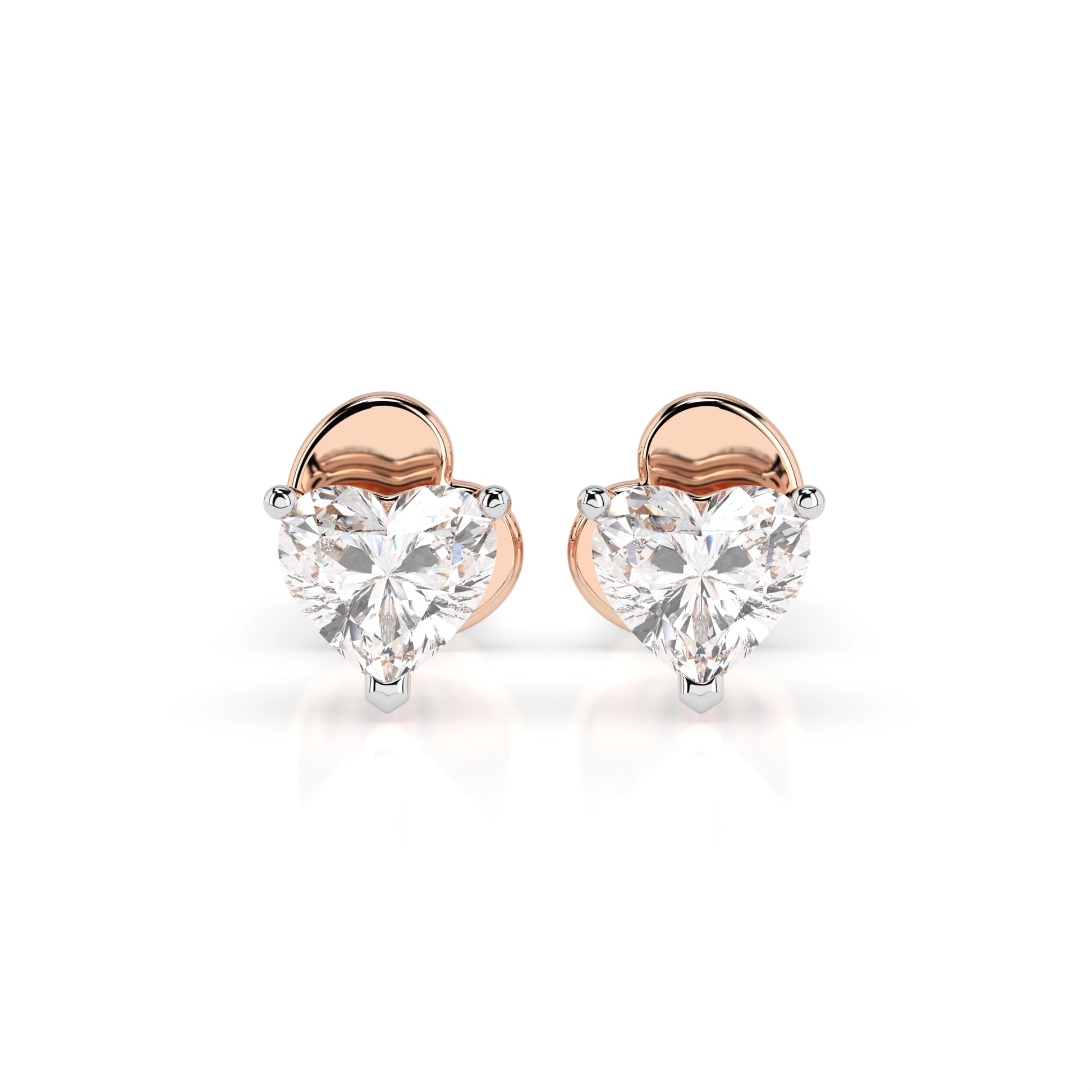 Solitaire Butterfly Earring (Heart), 0.6 ct — 102-10190(0.30)HRT