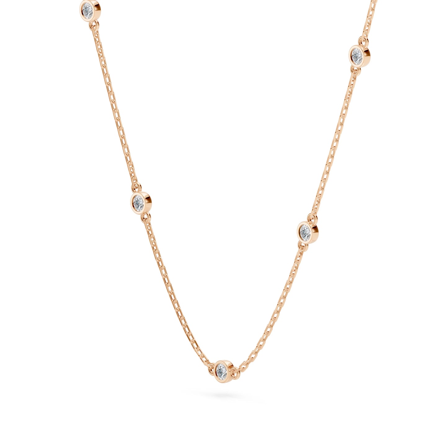 Minimalism Necklace (Round), 0.14 ct — 104-10080/5(1.9)