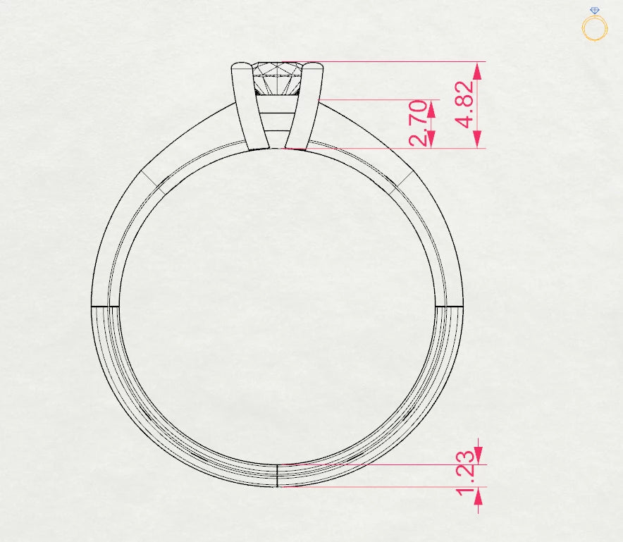 Solitaire Ring (Round), 0.3 ct — 101-10021(4.2)