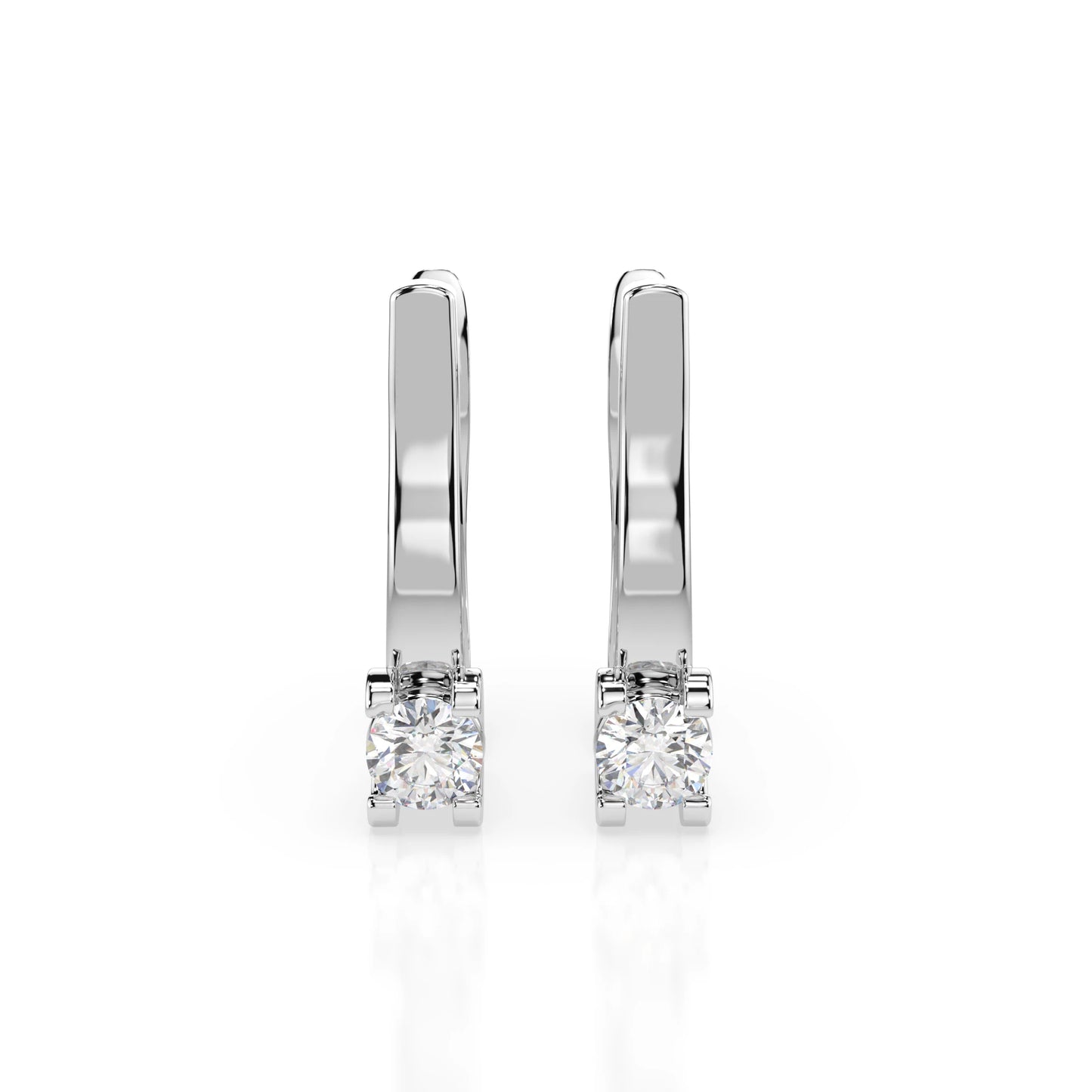 Solitaire English Lock Earring (Round), 0.2 ct — 102-10022(3.0)
