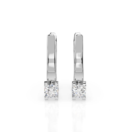 Solitaire English Lock Earring (Round), 0.2 ct — 102-10022(3.0)