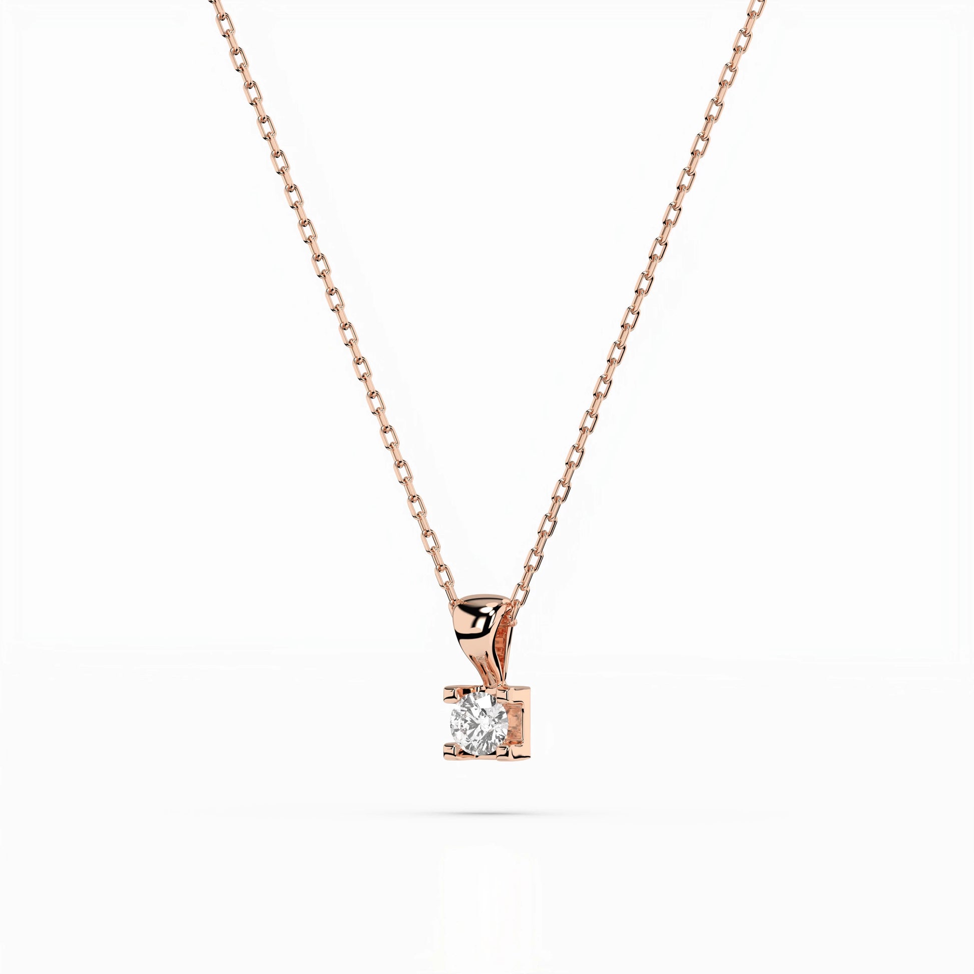 Solitaire Necklace (Round), 0.15 ct — 104-10013(3.4)