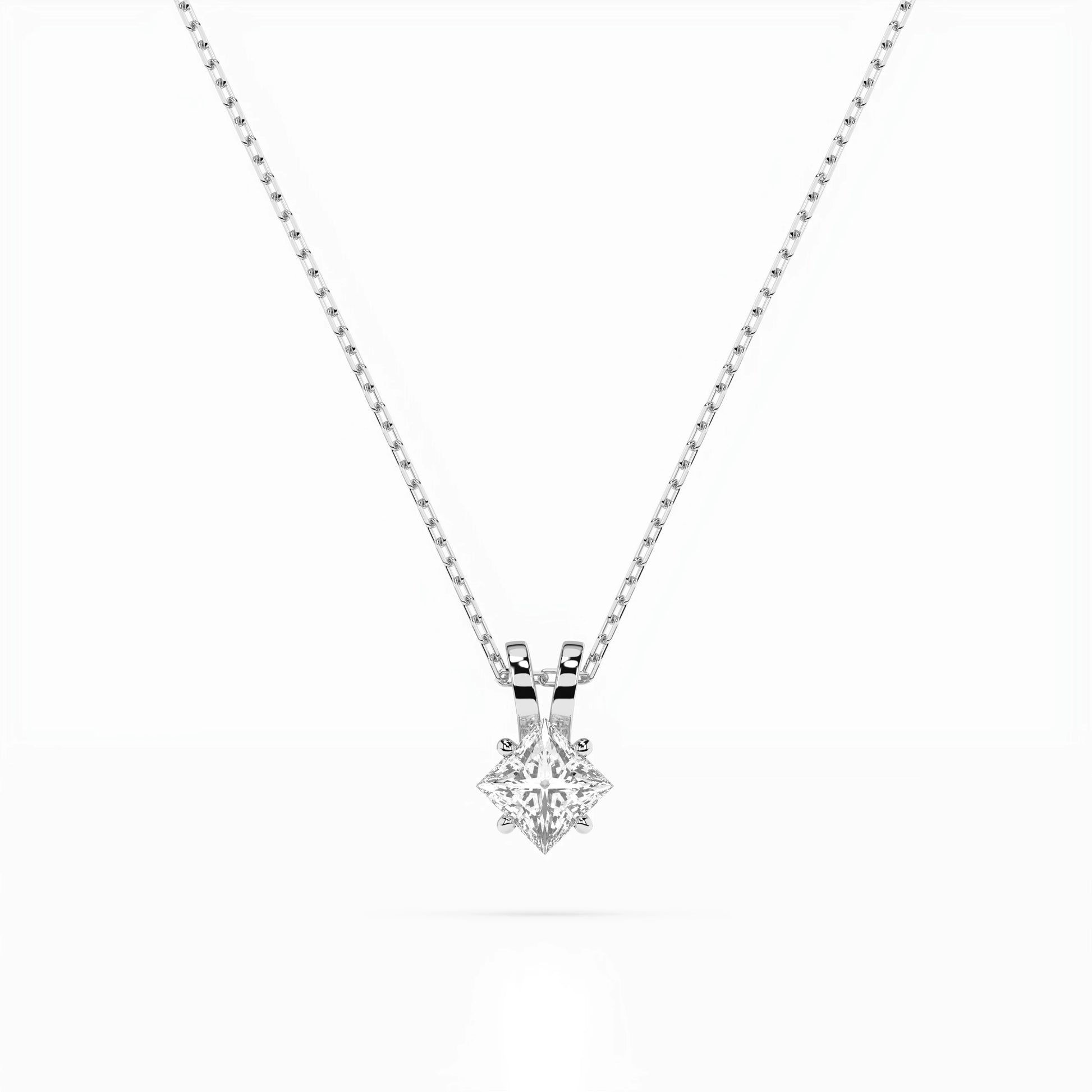 Solitaire Necklace (Princess), 0.3 ct — 104-10070(0.30)PR