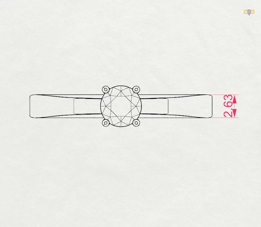 Solitaire Ring (Round), 0.45 ct — 101-10012/1(4.8)