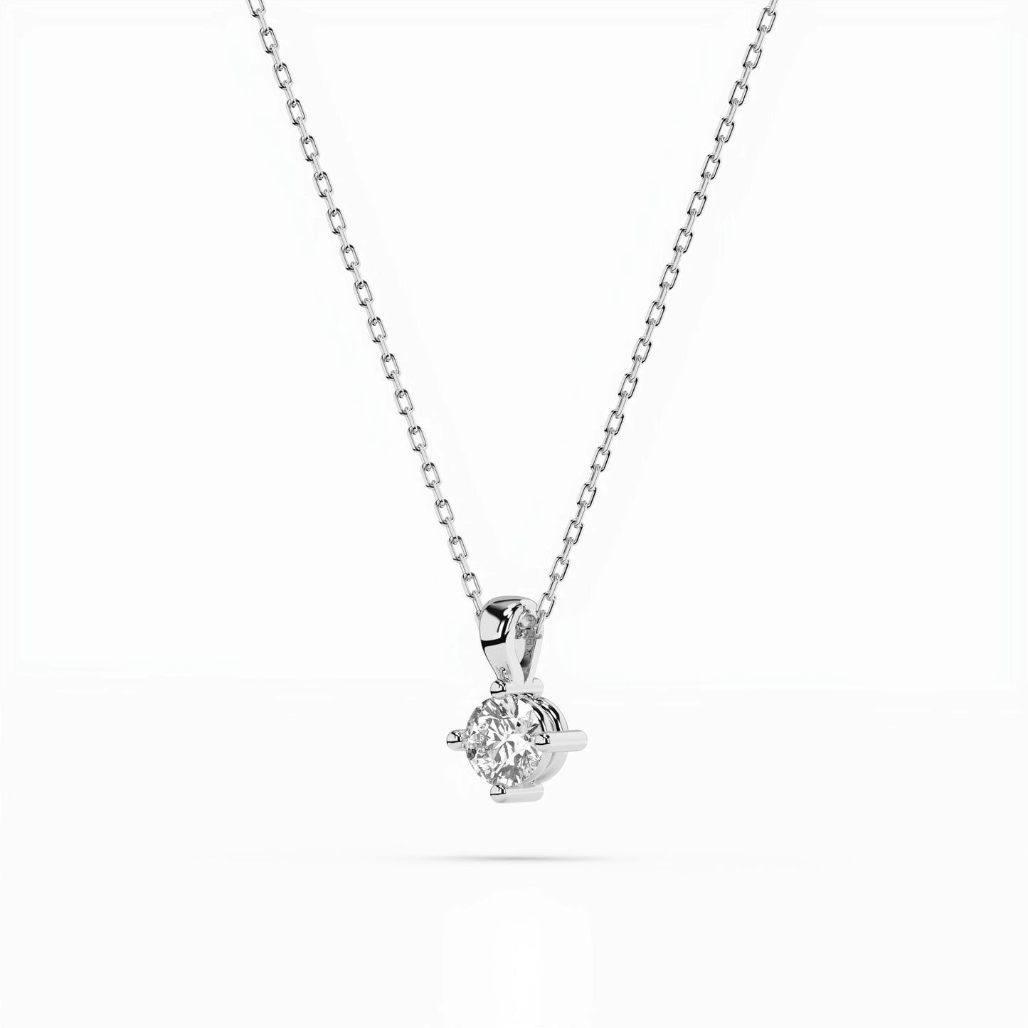 Solitaire Necklace (Round), 0.2 ct — 104-10011(3.7)